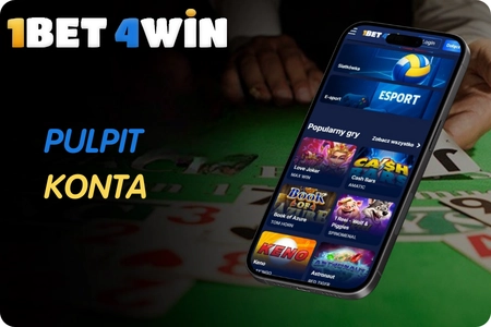 Panel gracza 1Bet4Win z saldem, katalogiem gier i sekcją bonusów